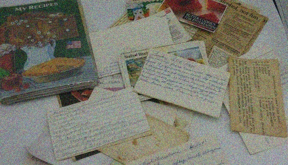 handwritten recipe cards vintage